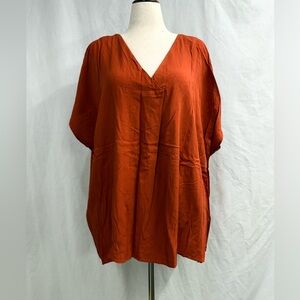 Ulla Popken Rust Dolman Sleeve Blouse
